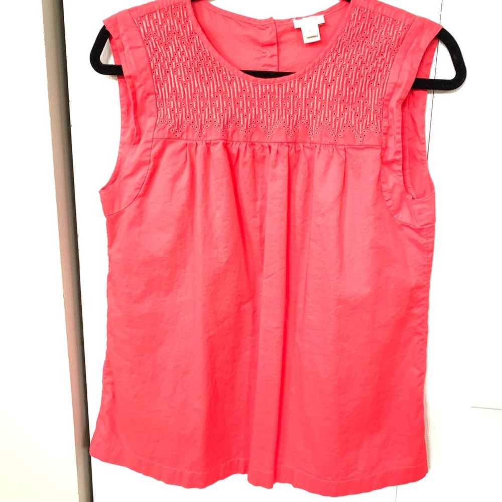 JCrew Factory Sleeveless top, Coral, sz 6, like new, hardly worn